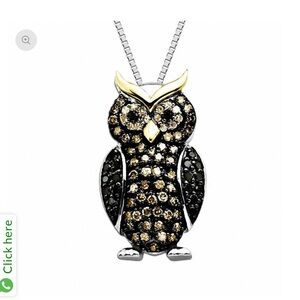Elegant Gold and Silver Owl Pendant Necklace